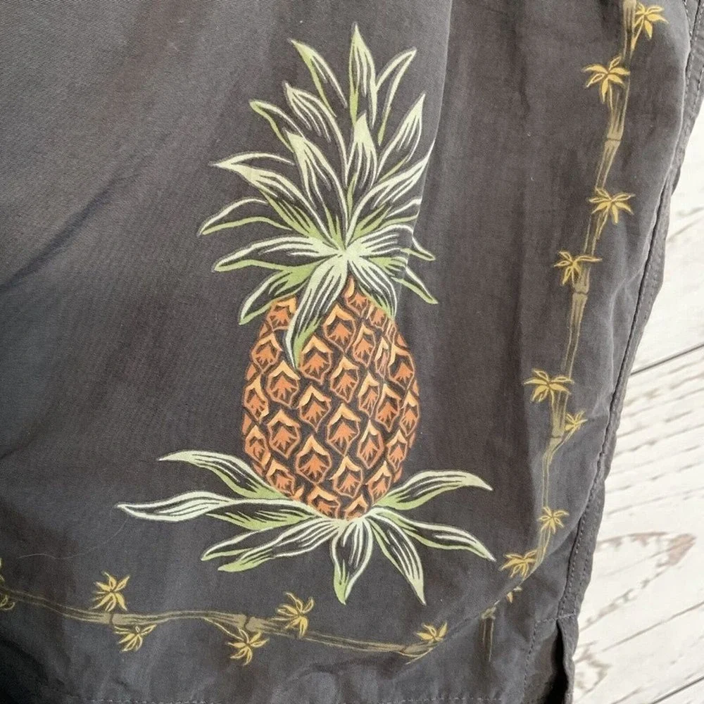 Tommy Bahama Paradise Nation Pineapple Lined SwimTrunks Board Shorts Men L China